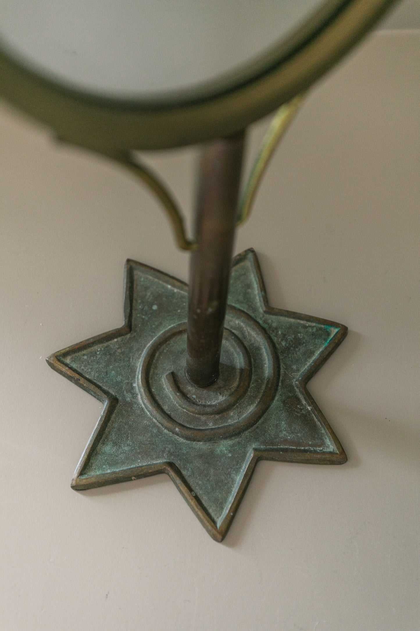 Standing Brass Mirror