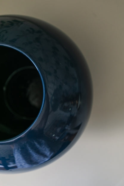 Vintage Navy Orb Vase