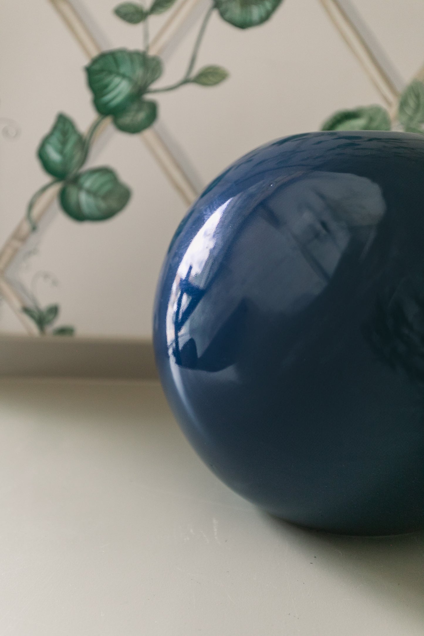 Vintage Navy Orb Vase