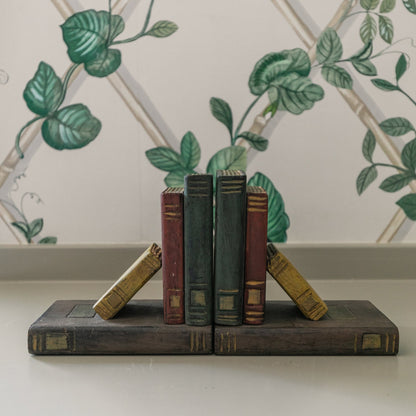 Wooden Book Bookends
