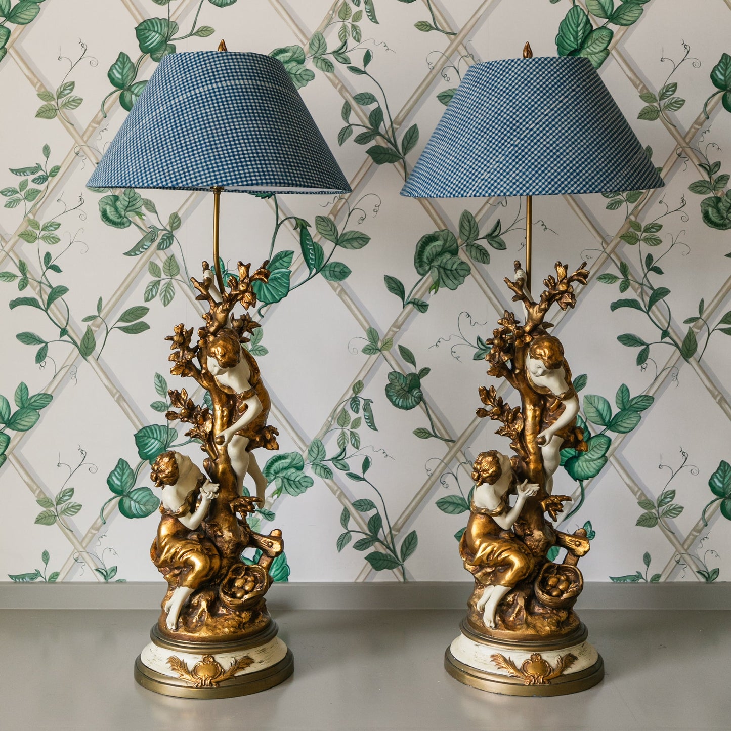 Pair of Gilded Figurines Lamps