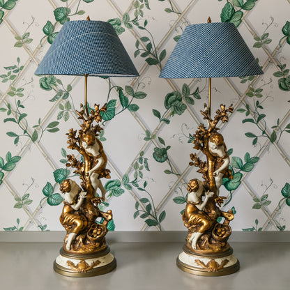 Pair of Gilded Figurines Lamps