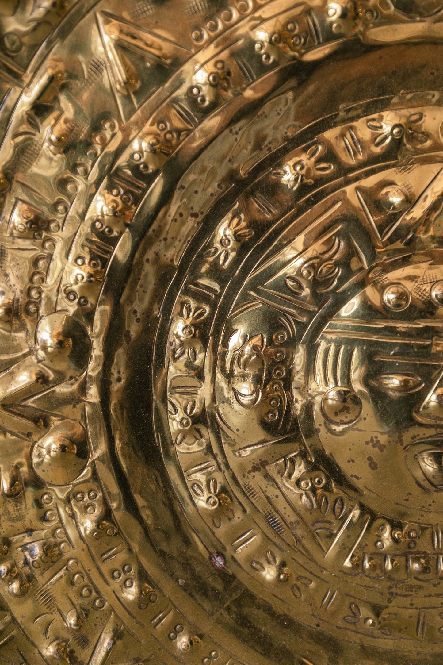 Medium Brass Mayan Calendar Plaque