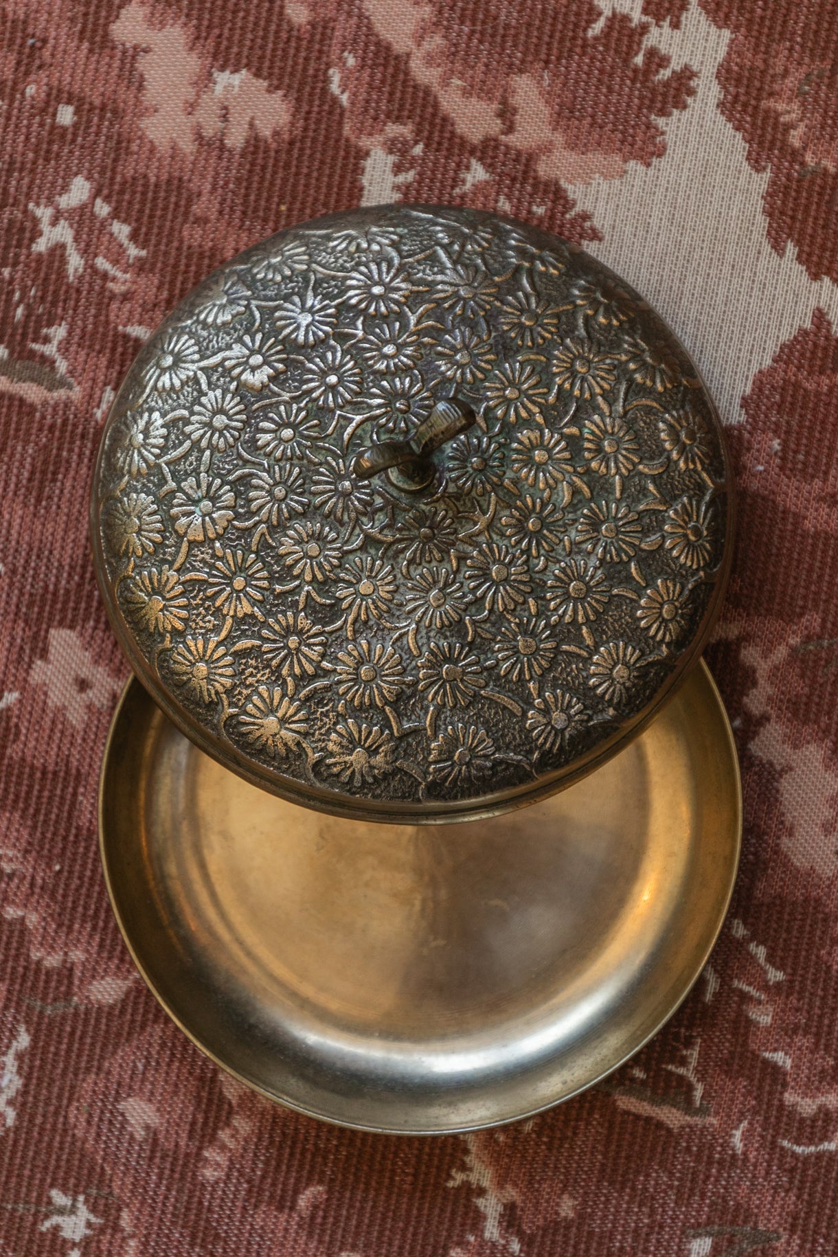 Covered Brass Dish