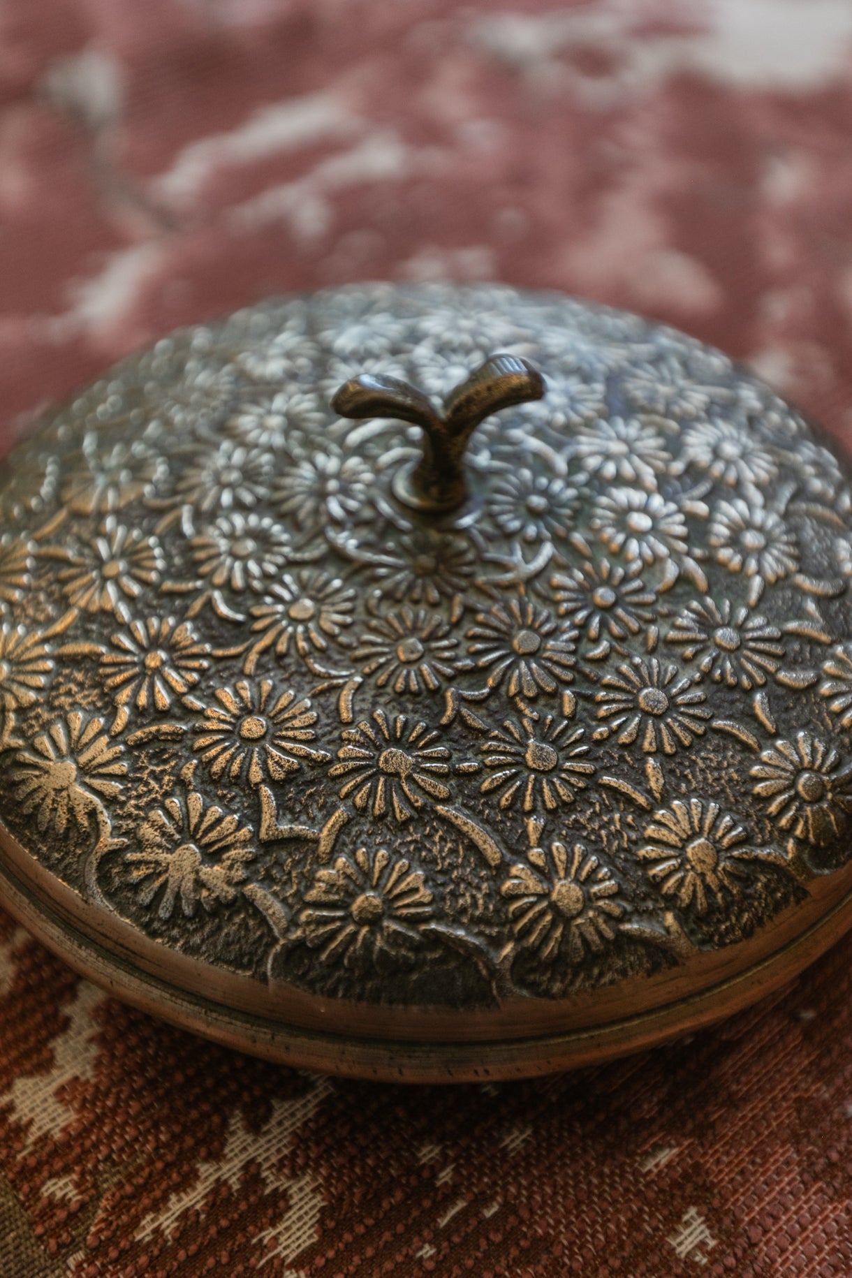 Covered Brass Dish