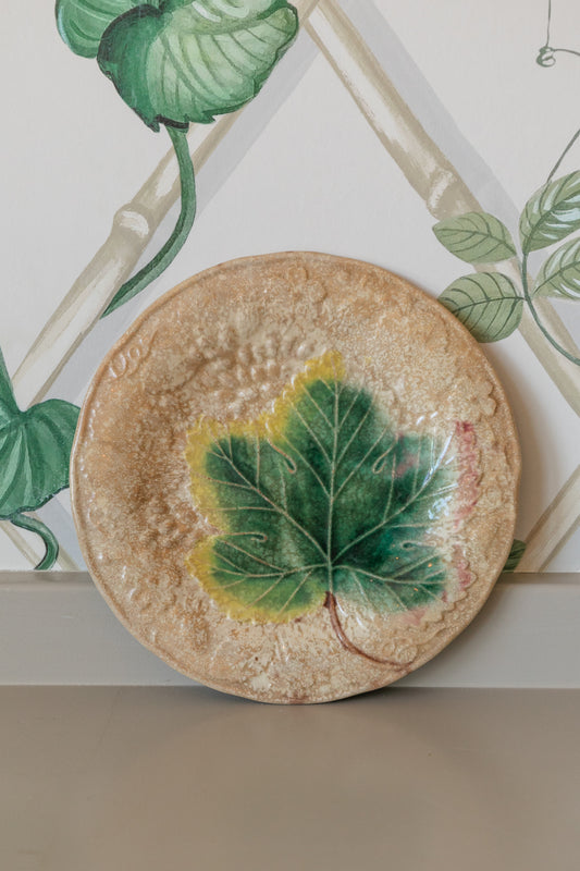 Majolica Grape Leaf Plate