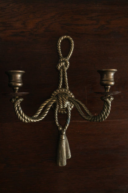 Brass Double Candle Wall Sconce