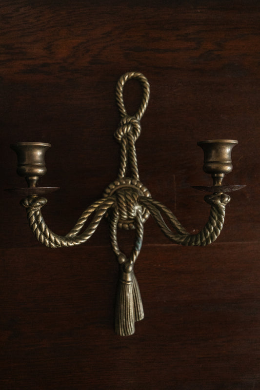 Brass Double Candle Wall Sconce