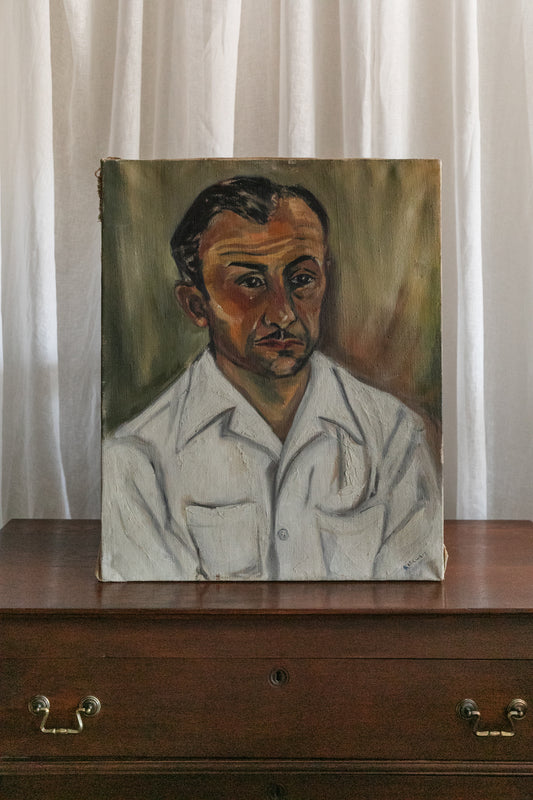 Man in White Shirt, Oil on Canvas