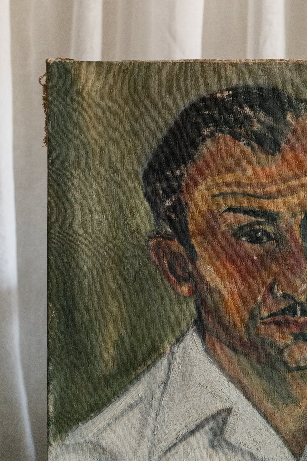Man in White Shirt, Oil on Canvas