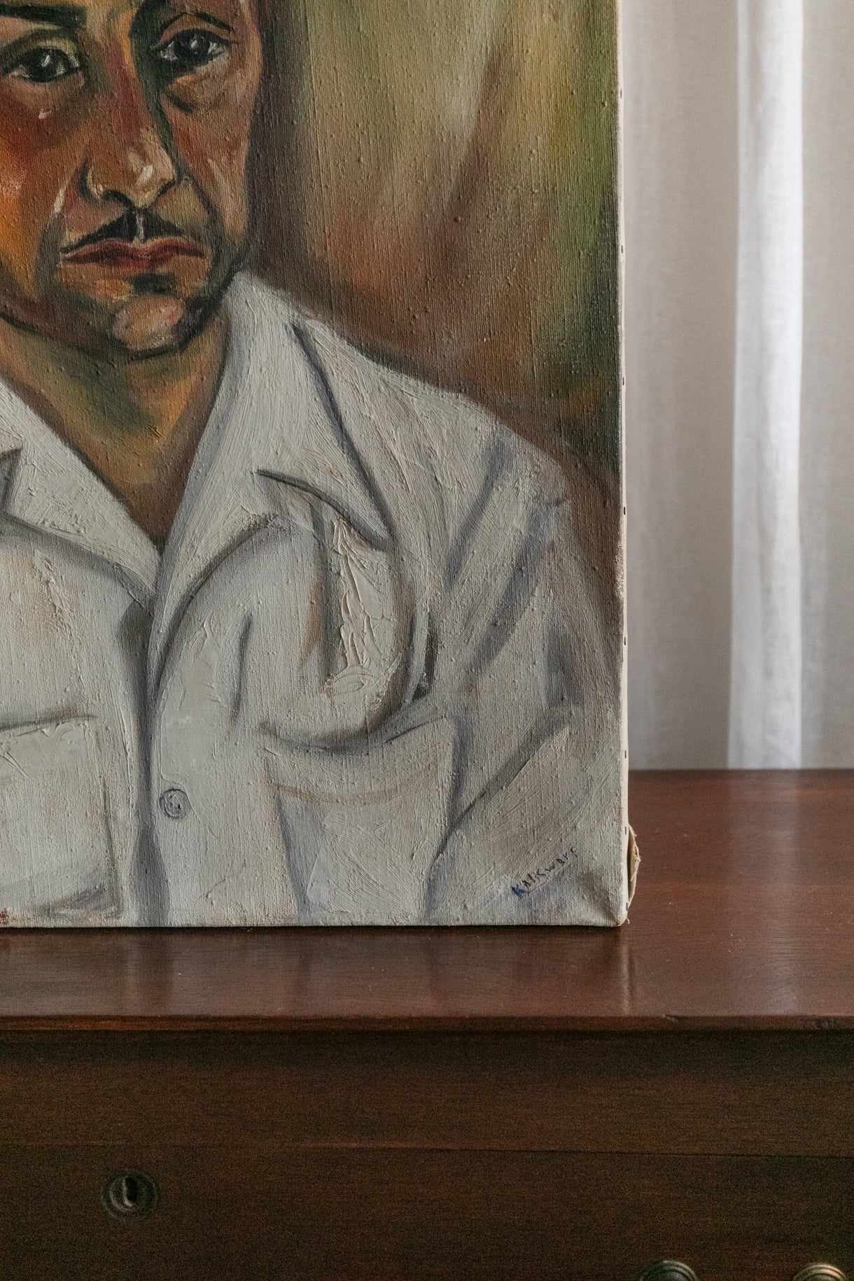 Man in White Shirt, Oil on Canvas