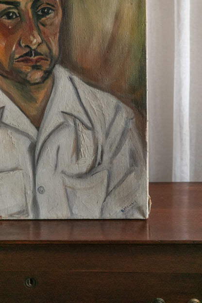 Man in White Shirt, Oil on Canvas