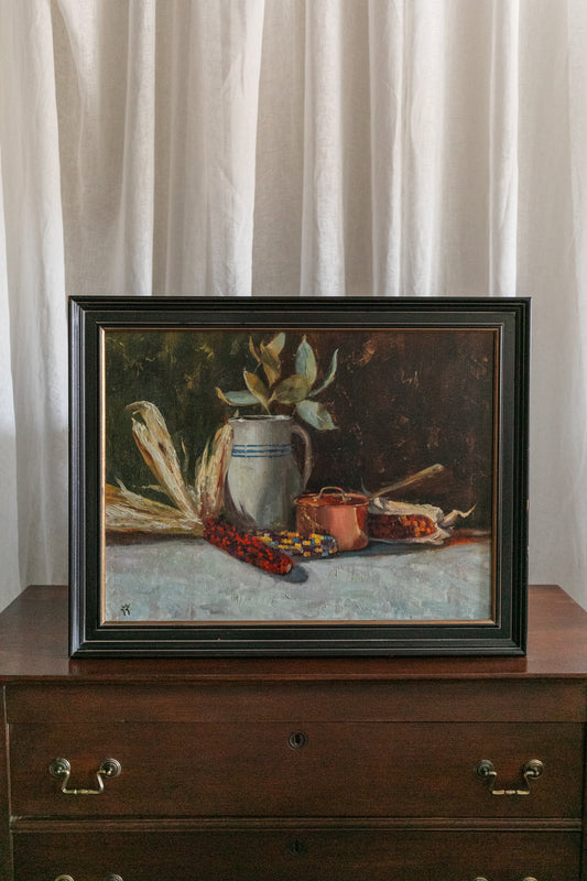 Framed Copper Pot Still Life