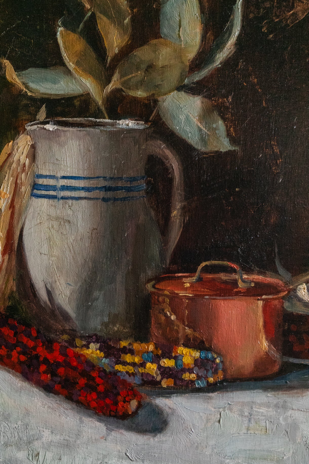 Framed Copper Pot Still Life