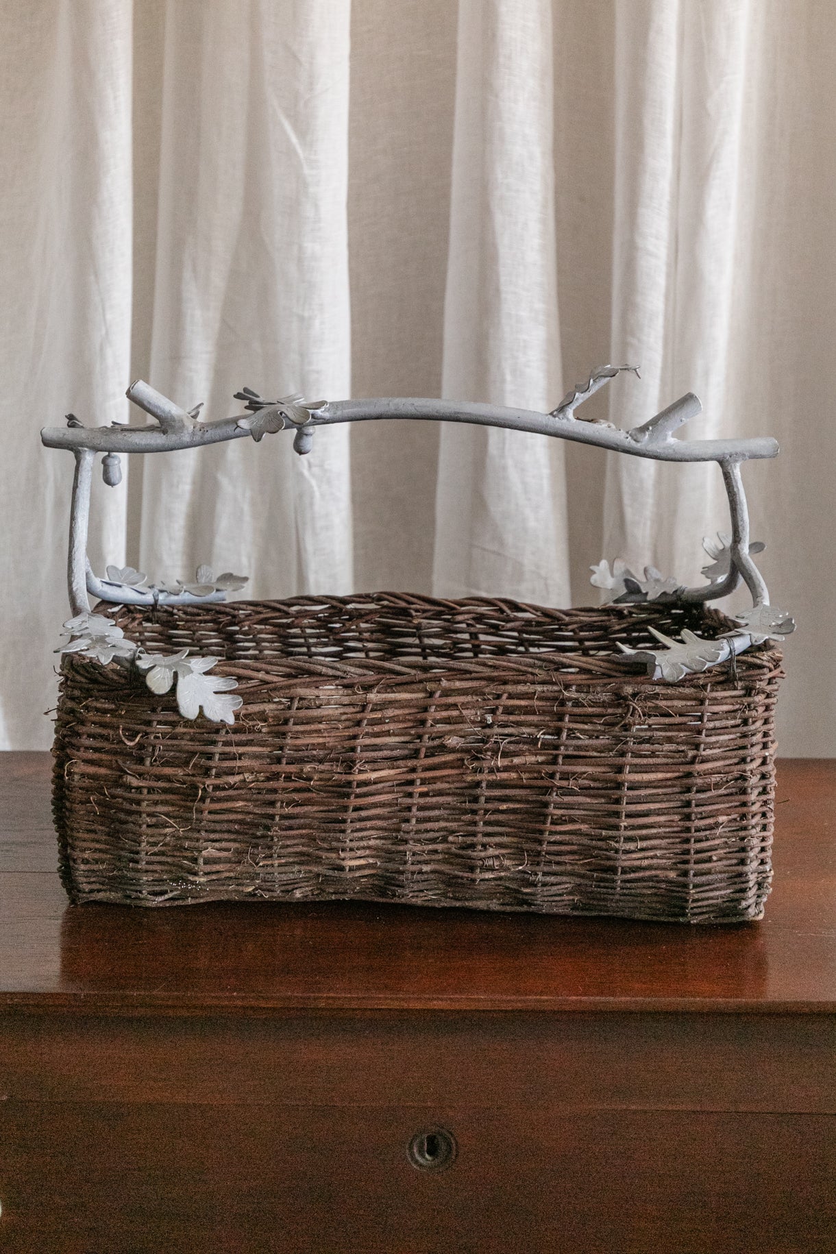 Basket with Oak Leaf Handles
