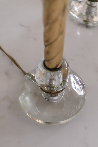 Brass/Glass Lamps, 2 Available