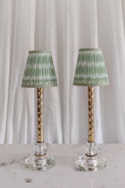 Brass/Glass Lamps, 2 Available