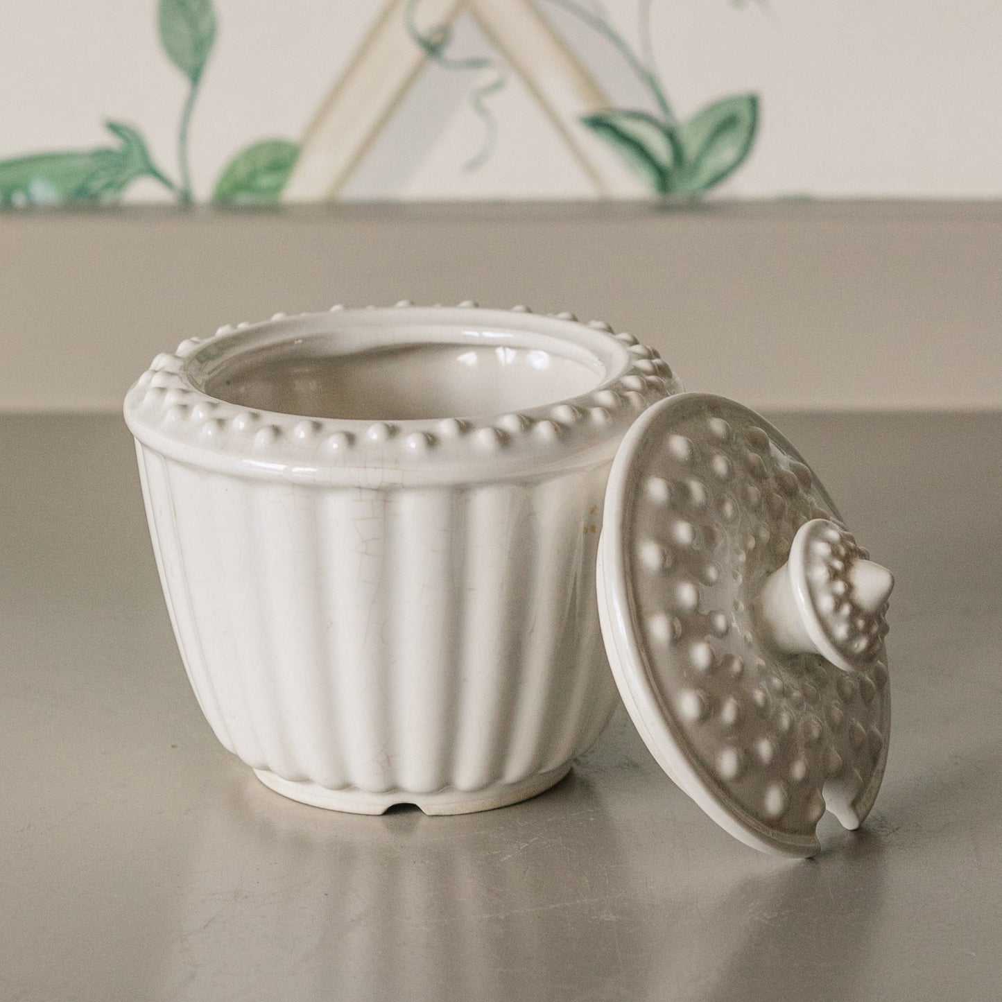 White Lidded Sugar Bowl