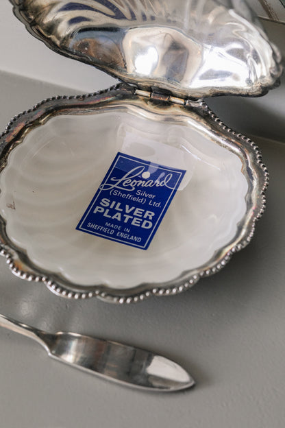Silverplate Dish and Knife