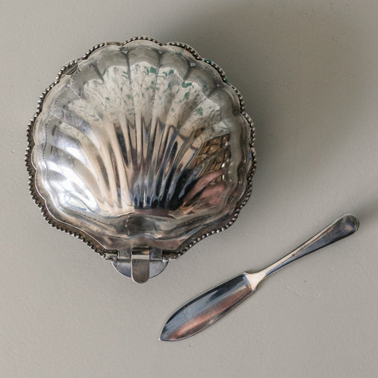 Silverplate Dish and Knife