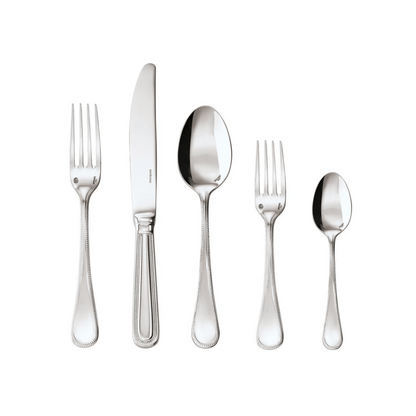 Perles Stainless Steel 5-Piece Flatware + Serving Pieces (Sambonet)