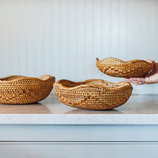 rattan bowls set of 3 oakstreet shoppe