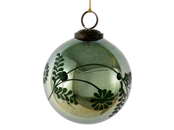 Ball Ornament w/ Floral Cutting