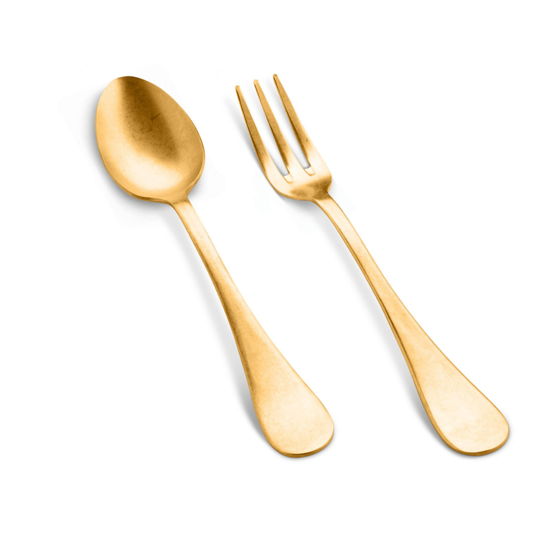Michelangelo Vintage Oro 5-Piece Flatware + Serving Pieces (Mepra)