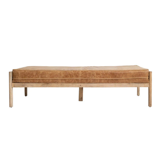 Anderson Leather and Wood Bench