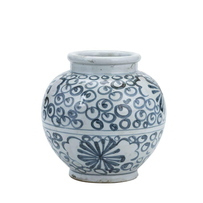 Blue and White Sea Flower Jar