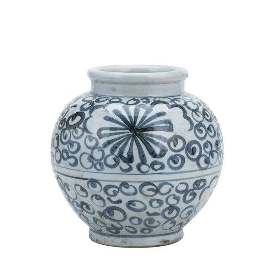 Blue and White Sea Flower Jar