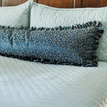Navy and Gold Ruffle Lumbar