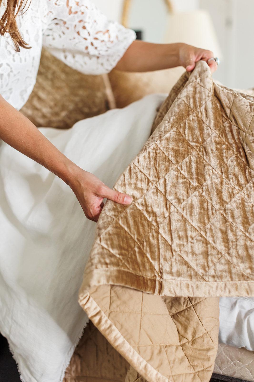 Quilted Luxe Bedding Collection, Butterscotch