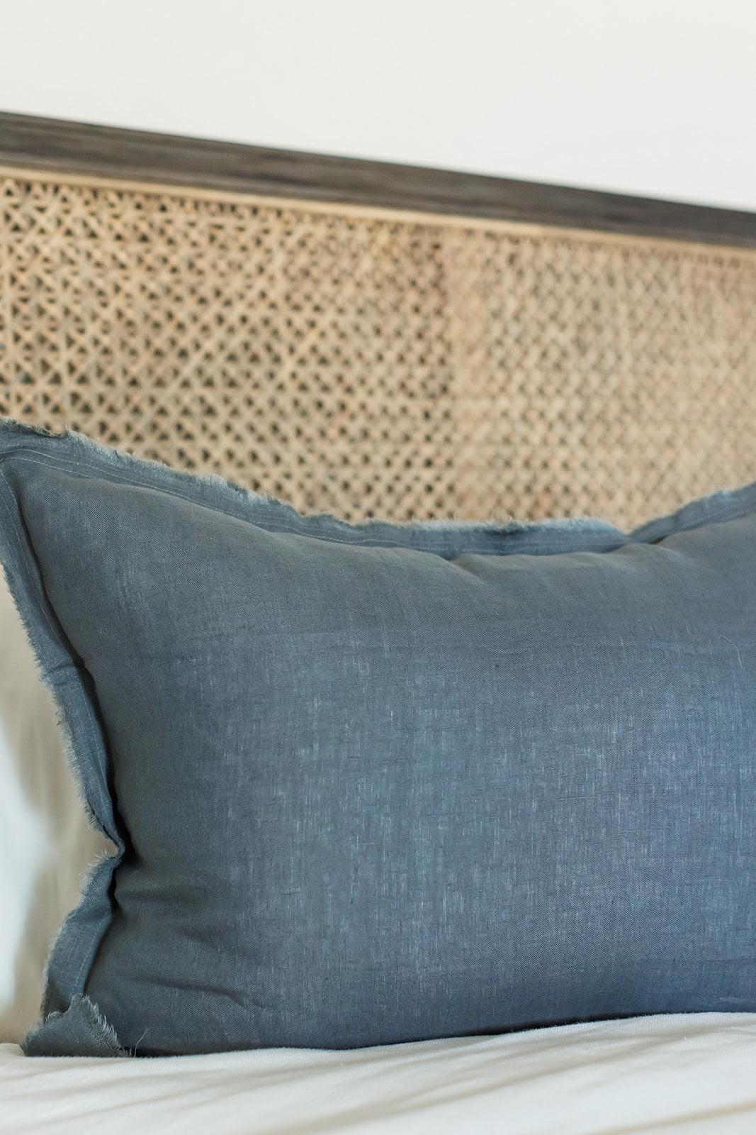 Raw Edge Linen Bedding Collection, Flagstone