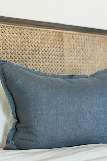 Raw Edge Linen Bedding Collection, Flagstone