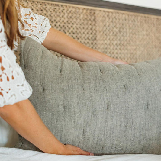 Pintuck Bedding Collection, Stone