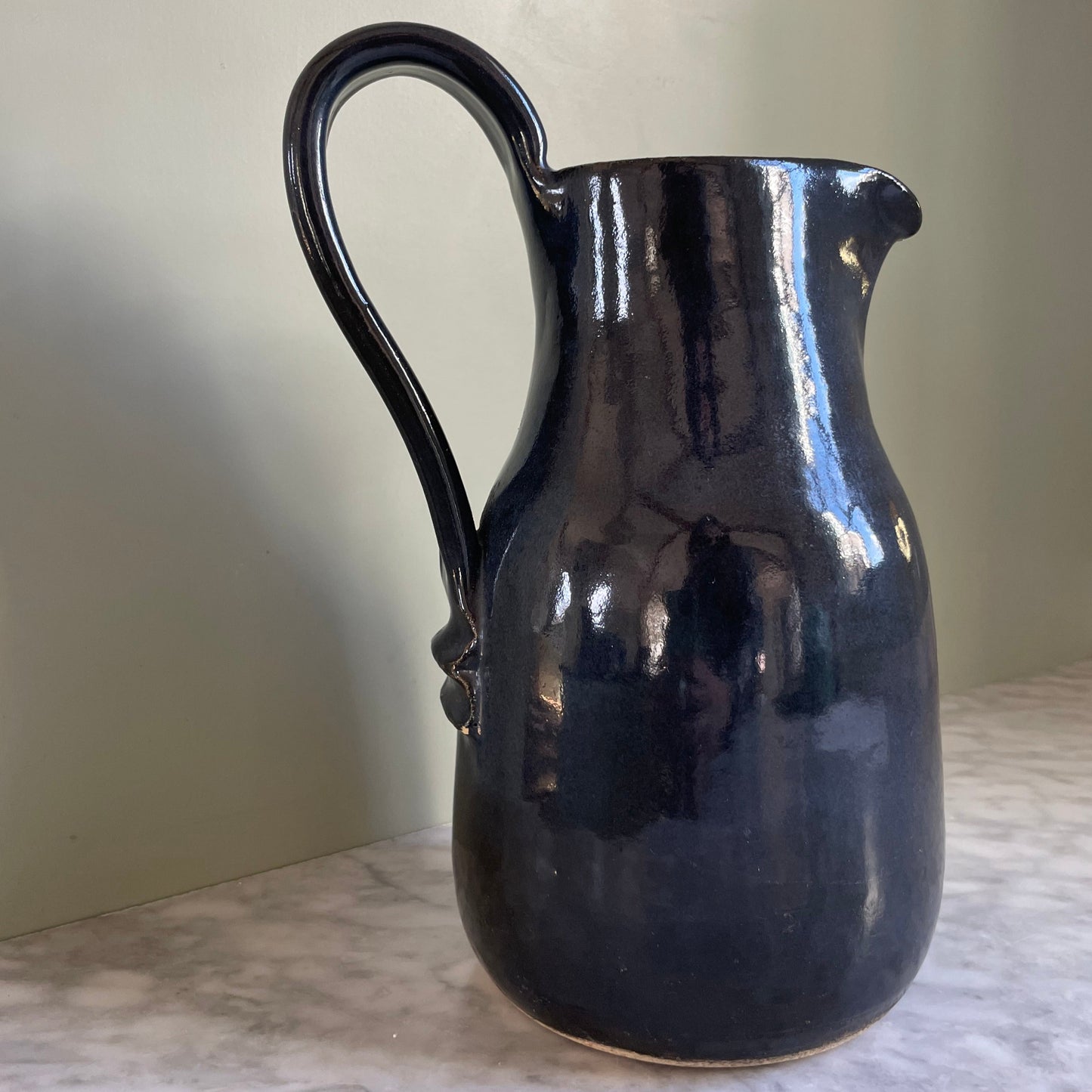 Indigo Pottery Pitcher