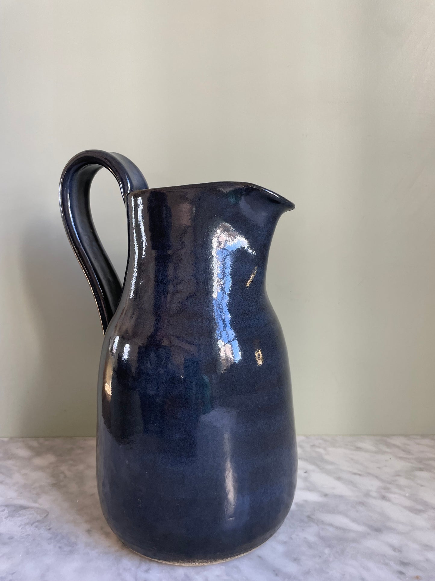 Indigo Pottery Pitcher