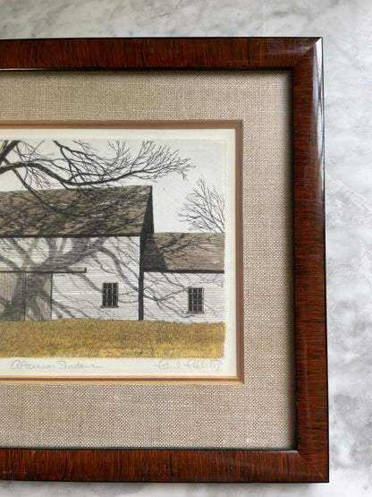 Framed "Afternoon Shadows" with Linen Matting