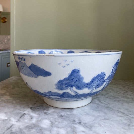 Blue and White Bowl Asian Motif