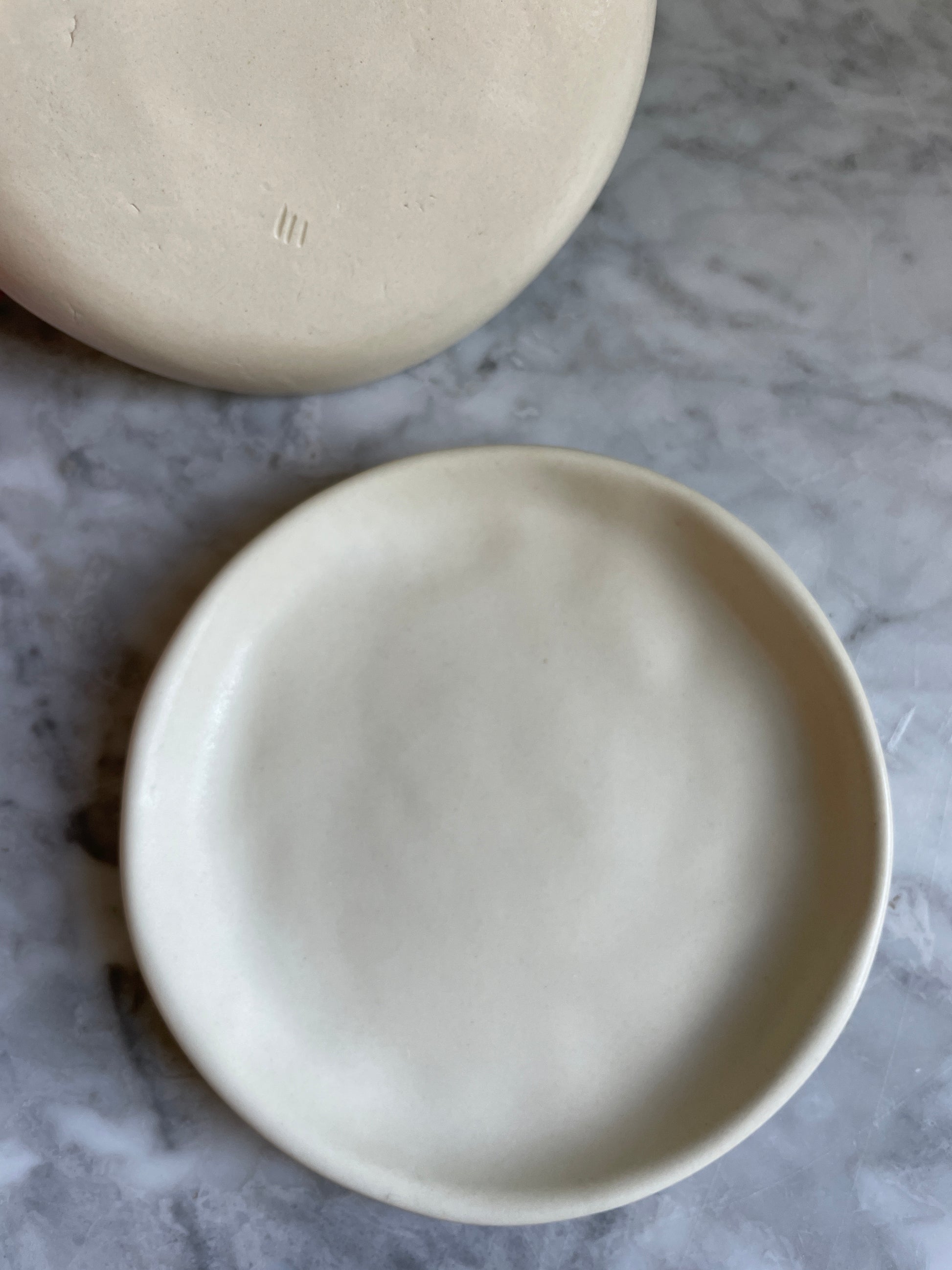 Petite Cream Pottery Dishes