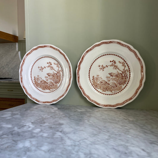 Brown Scallop Edge Plate (2 available)