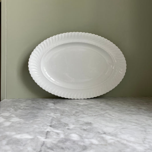 White Scalloped Platters, Various Sizes