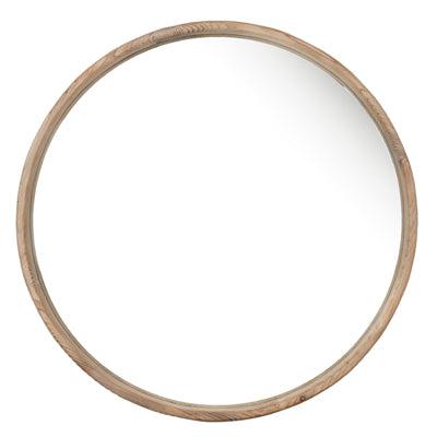 Fir Wood Round Mirror