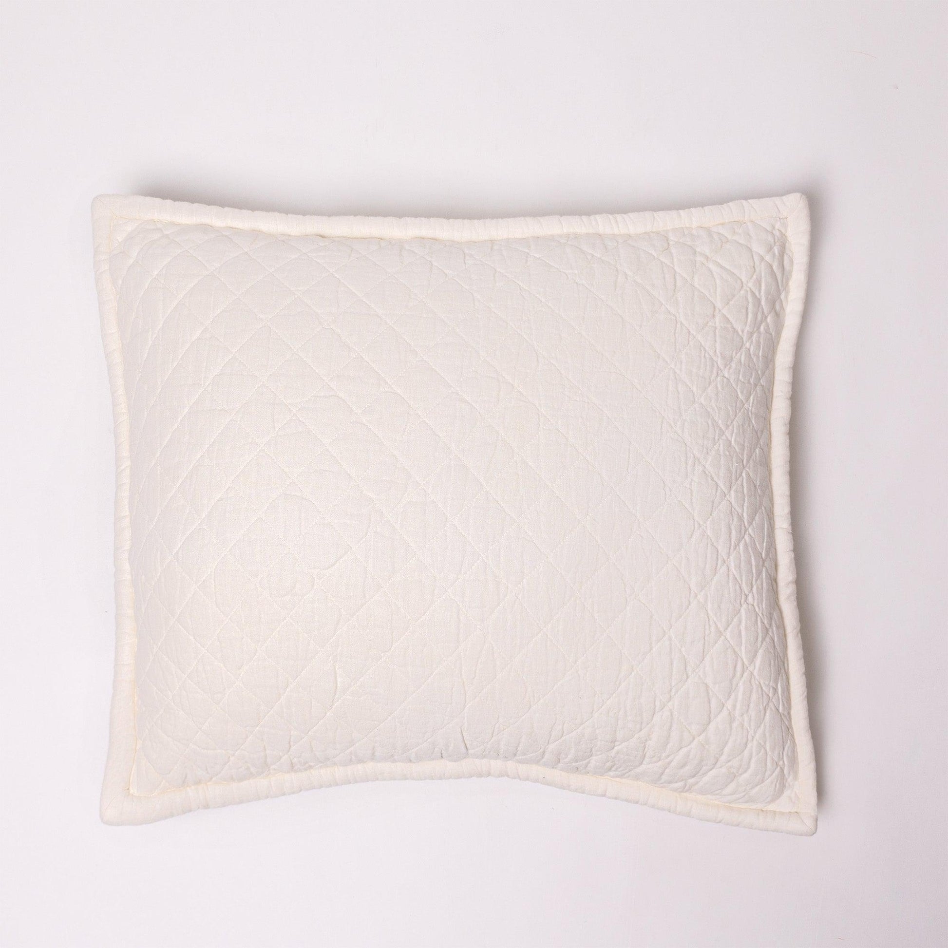 Quilted Linen Bedding Collection, Ivory