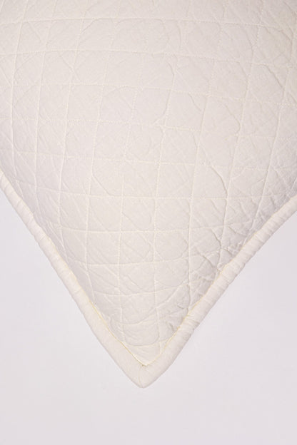 Quilted Linen Bedding Collection, Ivory