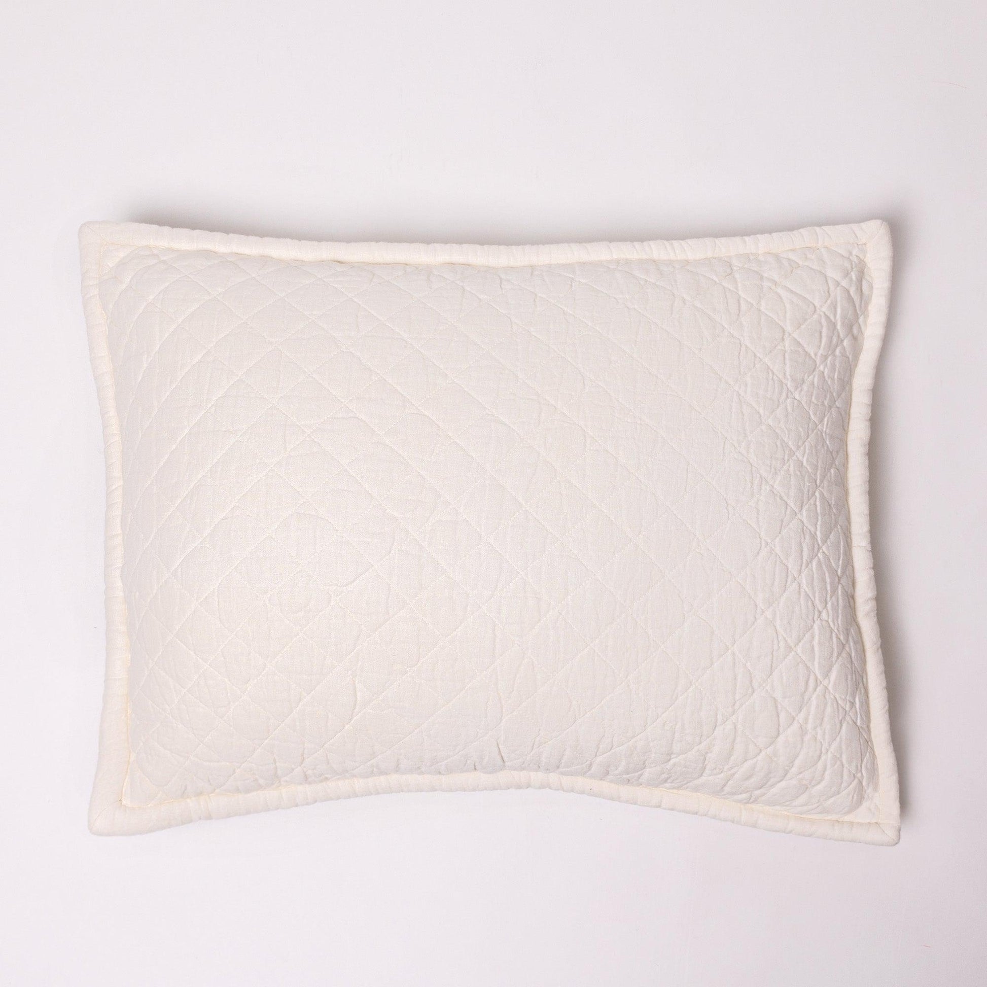 Quilted Linen Bedding Collection, Ivory