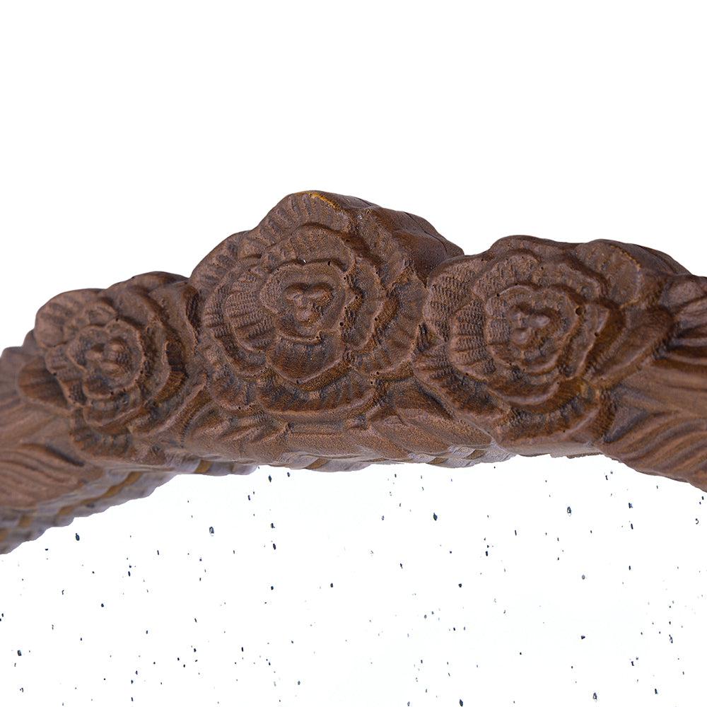 Hand Carved Rose Mirror, Large